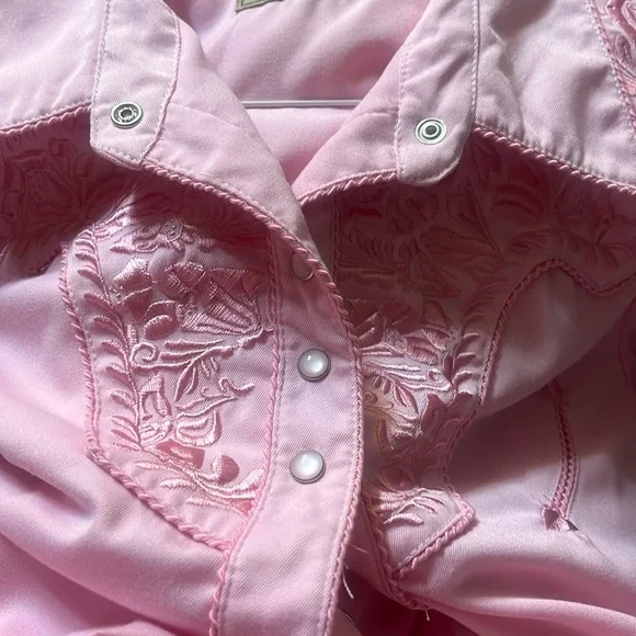 Scully Light Pink Floral Embroidered Shirt - Picture 3 of 3